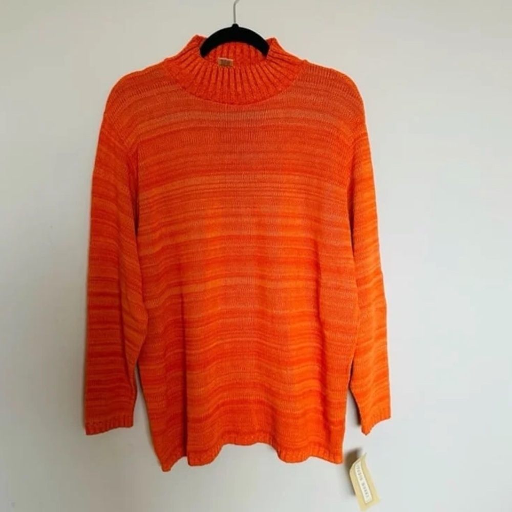 Studio Works Vibrant Orange Cowl Neck Sweater